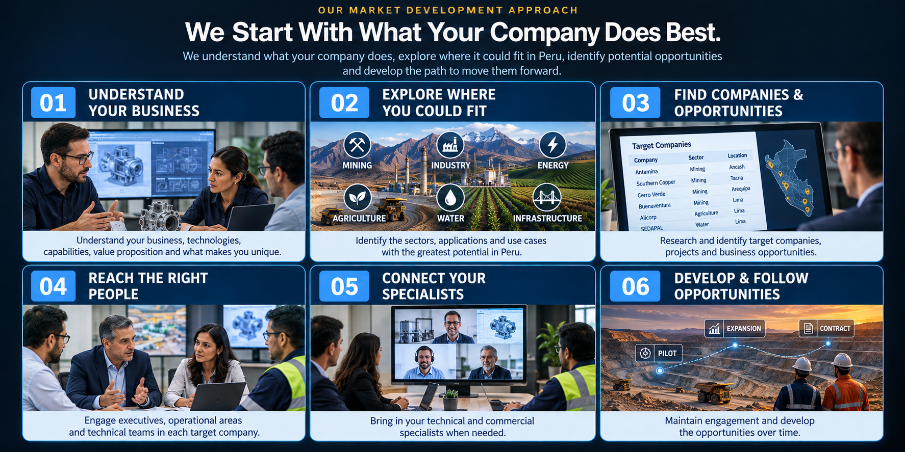 Market development approach for international B2B companies in Peru