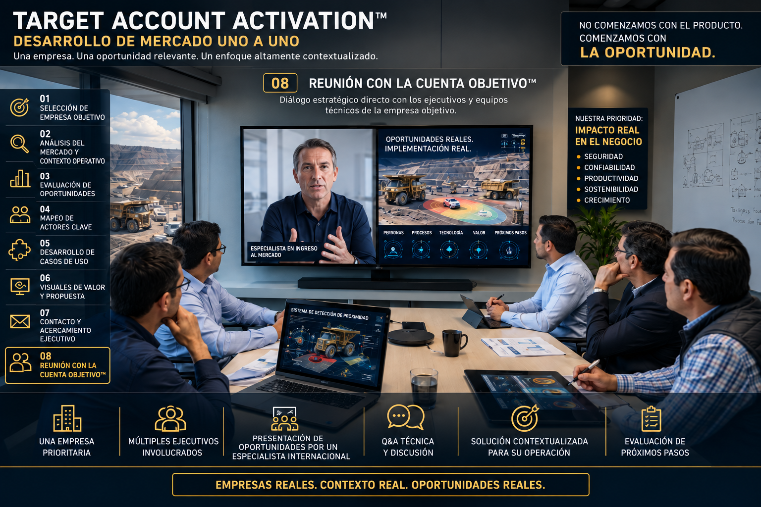International company engaging executive and technical stakeholders in a Peruvian target company