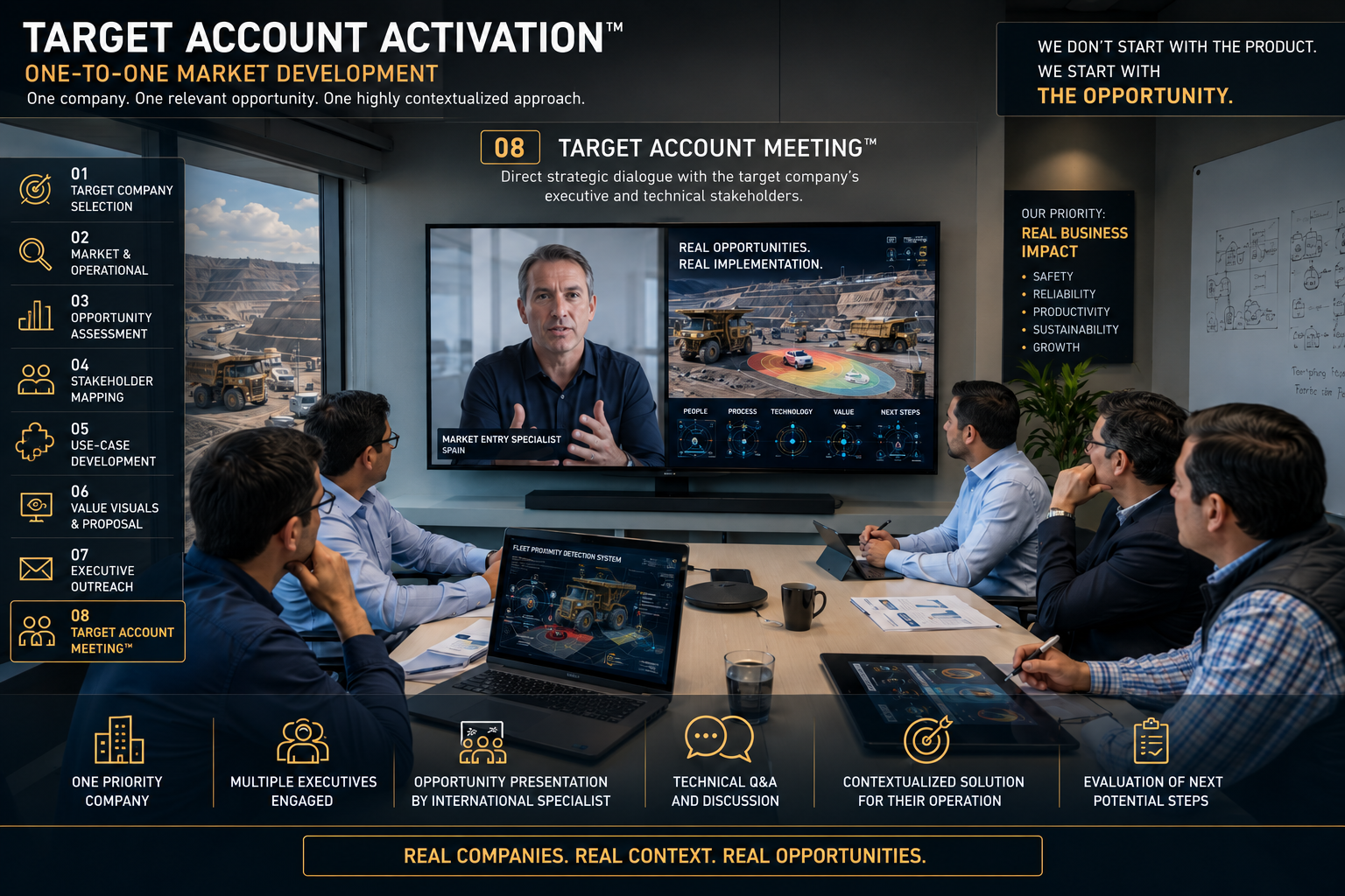 International company engaging executive and technical stakeholders in a Peruvian target company